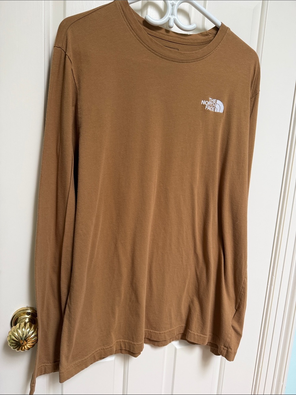 The North Face sz L Men's logo l/s shirt top 100% cotton